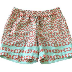 The limited drawstring pocket aztec print turquoise mint orange coral shorts M